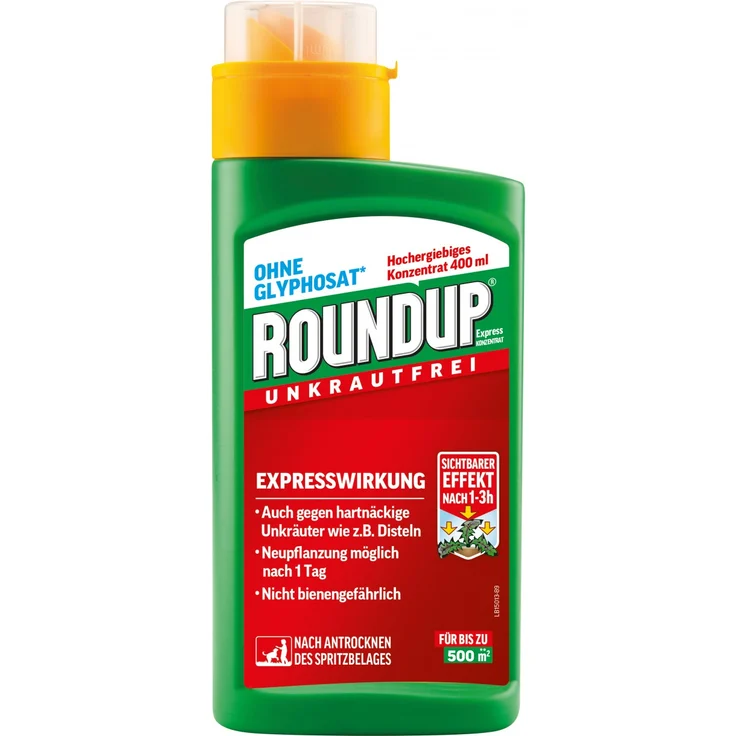 Roundup Unkrautfrei Express Konzentrat 400 ml bis zu 500 m² nicht bienengefährlich – Bild 1