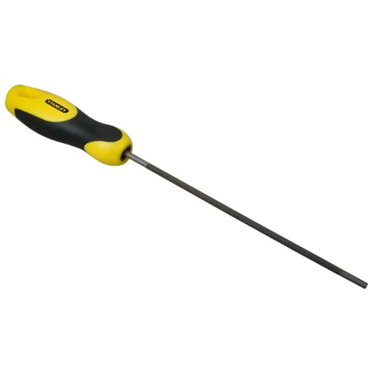 Stanley Kettensägenfeile (200 mm Länge 4 mm Feilendurchmesser, Karbon-Stahl, ergonomischer Bi-Material Handgriff) 0-22-491