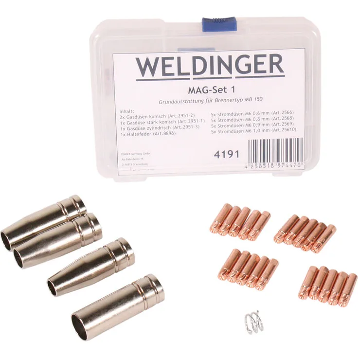 WELDINGER MAGSet 1 für MAG Schweißgarnitur Typ MB 150 Grundausstattung 0,6 - 1,0 mm Zubehörset