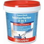 Decotric 014201001 Aqua Deck Wandfarbe Isolierfarbe 2in1 gegen Nikotin, Ruß, Fett-Flecken, Wasserränder, weiß, 750ml