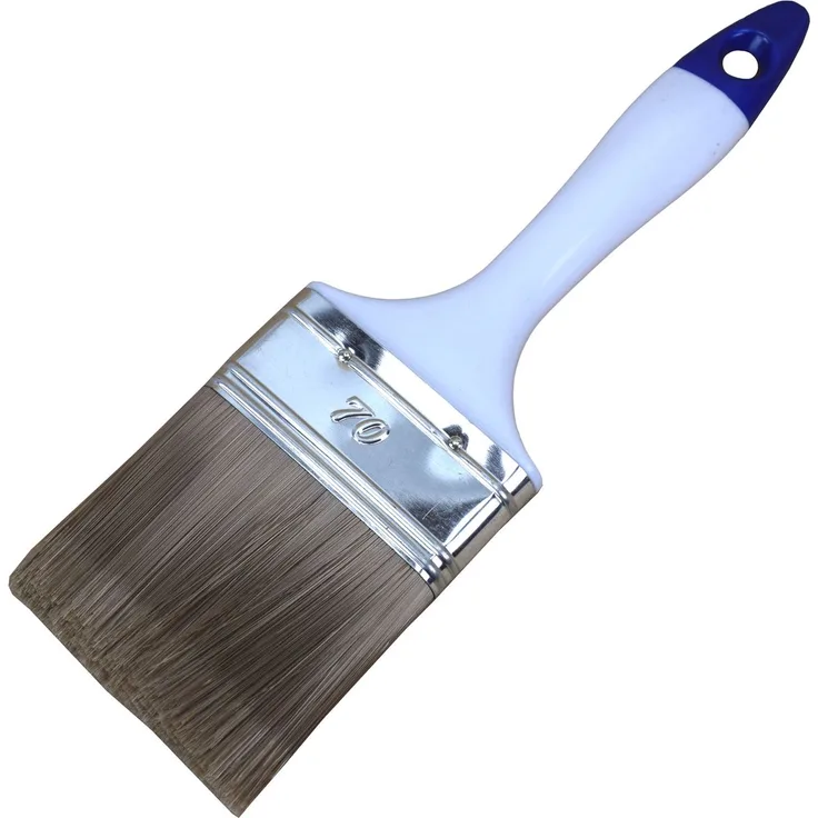 Kinzo Pinsel Flachpinsel 70mm mit Kunststoffgriff für wasserbasierte Farben Lasur