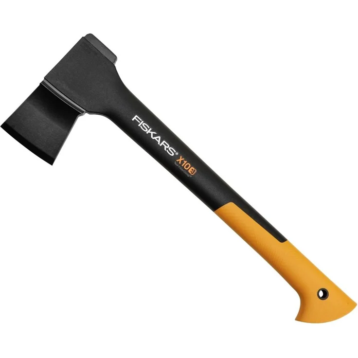 Fiskars Universalaxt, Inklusive Klingen- und Transportschutz, Länge 44 cm, Antihaftbeschichtet, Hochwertige Stahl-Klinge-Glasfaserverstärkter Kunststoff-Stiel, Schwarz-Orange, X10-S, 1015619 – Bild 1