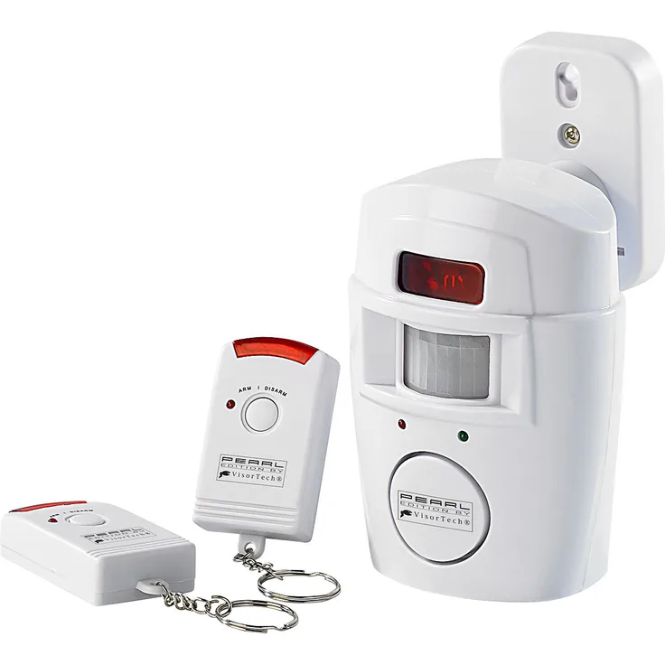 VisorTech Bewegungsmelder mit Ton: Hausalarm mit PIR-Bewegungsmelder und 2 Fernbedienungen (Bewegungsmelder mit Alarmfunktion)