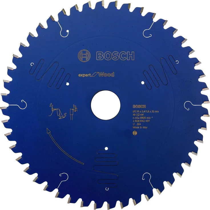 Bosch 2608642497 Kreissägeblatt Expert for Wood 216 x 30 x 2.4 mm Z48T