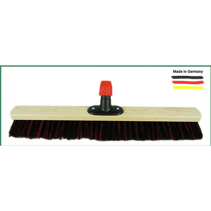Novaliv Arengabesen mit Elaston 40 cm Besenkopf I Besen ohne Stiel I Arenga-Elaston schwarz-rot I Grob I Straßenbesen Industriebesen Kehrbesen