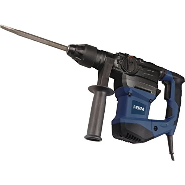 FERM Bohrhammer 1500W - Seiten-Handgriff - Bohren, Hammerbohren und Meißeln - Inkl. 3x SDS Plus Bohrköpfen und 2x SDS Plus Werkzeugköpfen