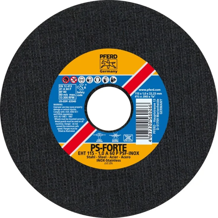 Pferd 61730100 Trennscheibe EHT 115-1,0 A 60 P PSF-Inox
