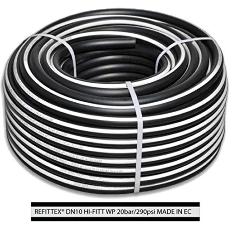 Bradas RH20061150 Druckschlauch Refittex 20 Bar, 6 x 11 mm / 50 m, Schwarz, 30x30x20 cm