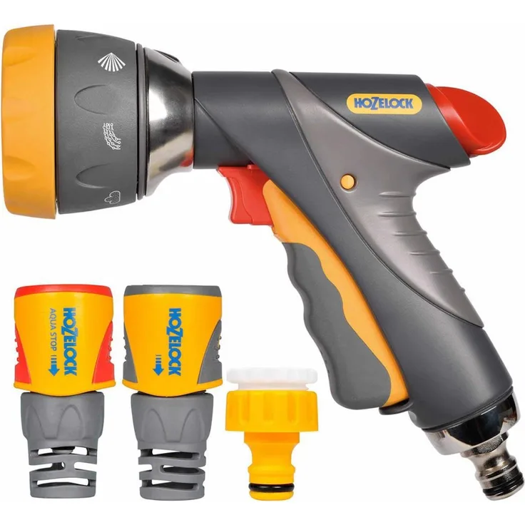Hozelock Kit pistola Multi Spray pro + conectores de 15 mm, Standard, 27,5 x 20 x 7,7 cm