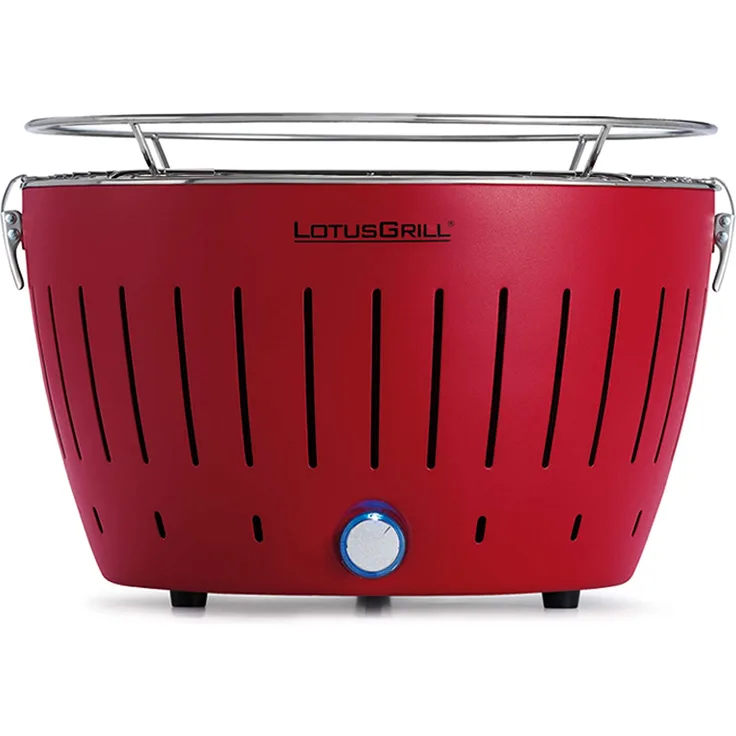 LotusGrill G340 Holzkohlegrill rauchfreies Grillen, feuerrot Ø 32 cm, Tischgrill, herausnehmbare Grillfläche
