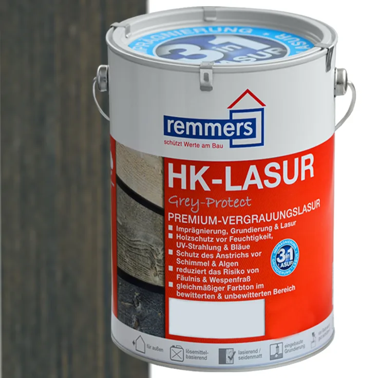 Remmers - Remmers HK-Lasur 2,5 L Eimer Anthrazitgrau - grau