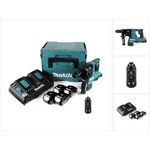 Makita DHR281PT4J Brushless Akku Bohrhammer 28 mm 2x 18 V für SDS-PLUS mit Schnellwechselfutter im Makpac + 4x 5,0 Ah Akku + Doppelladegerät