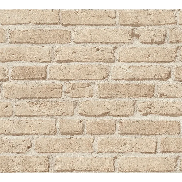 Stein Kacheln Tapete 355812-GU Vliestapete leicht strukturiert mit Natur-Mustern matt beige 5,33 m2