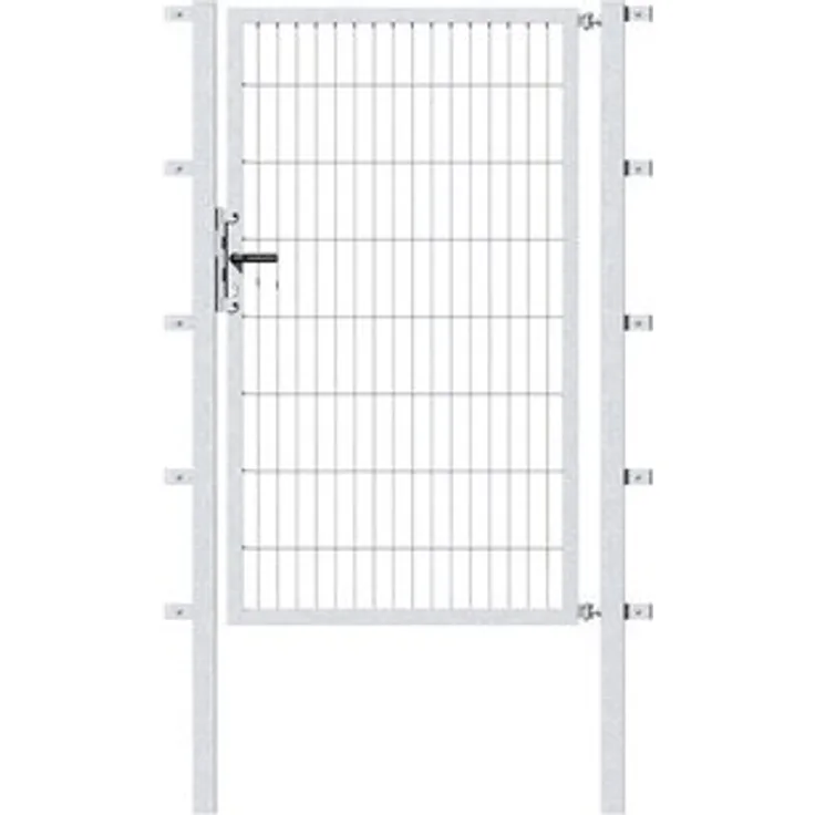 Metallzaun Einzeltor für Doppelstabmatte verzinkt zum Einbeton. 160 cm x 150 cm