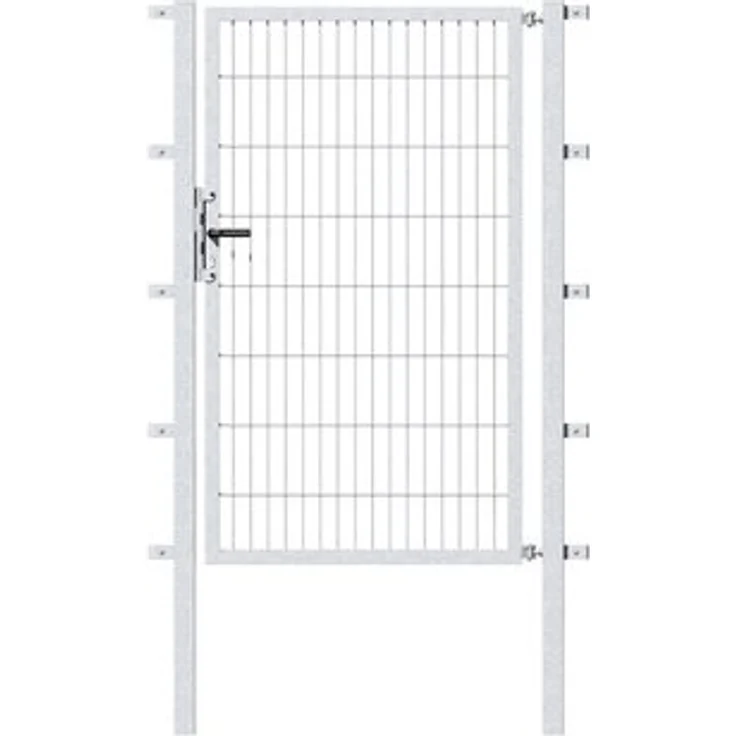 Metallzaun Einzeltor für Doppelstabmatte verzinkt zum Einbeton. 160 cm x 150 cm