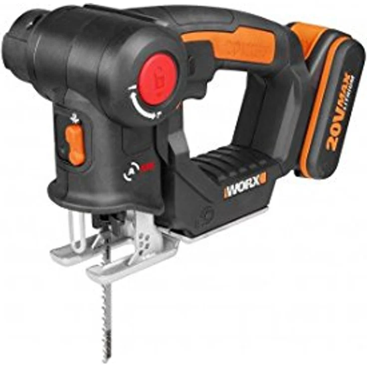 Worx WX550 Axis Akku-Multisäge ? Profi Pendelhub-Stich- und Säbelsäge ? Ideale 2 in 1 Säge für Holz, Stahl & PVC ? PowerShare kompatibel – Bild 1