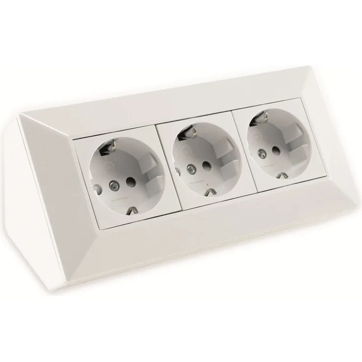 Steckdosenblock CHILITEC 21665, 3-fach, 16 A, 250 V~, weiß