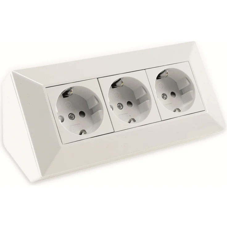 Steckdosenblock CHILITEC 21665, 3-fach, 16 A, 250 V~, weiß