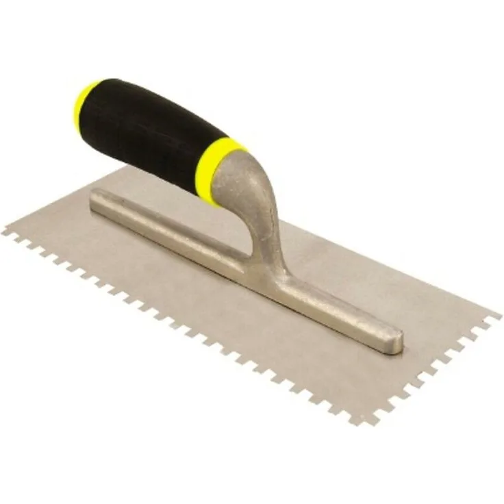 Far Werkzeuge Edelstahl Kelle mit quadratischen Zähnen 28 cm
