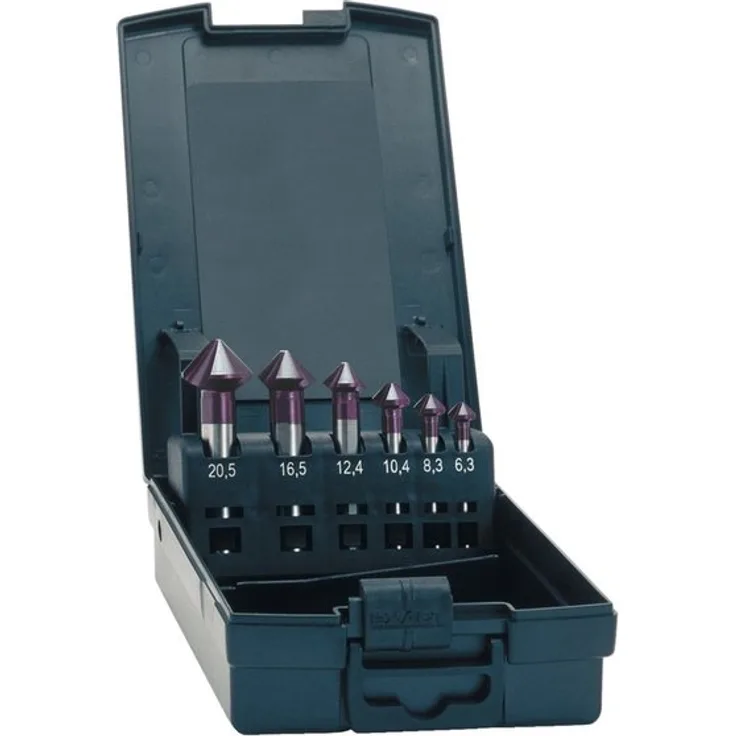 Exact Advancedline Kegelsenker Set 90°, Ø 6,3-25,0mm, HSS, TiAlN-Beschichtung, Rotastop-Schaft