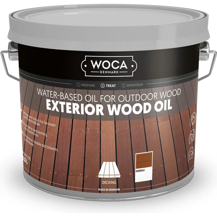 Exterior Wood Oil Merbau 2,5 Liter - Woca – Bild 1