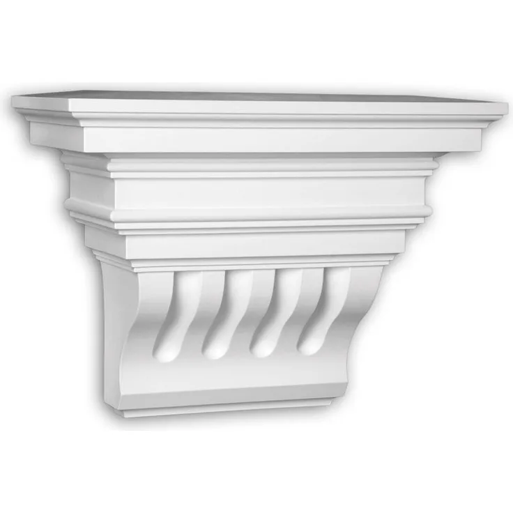 Profhome Decor - Konsole 483301 Außenstuck Zierelement Fassadenelement Korinthischer Stil weiß