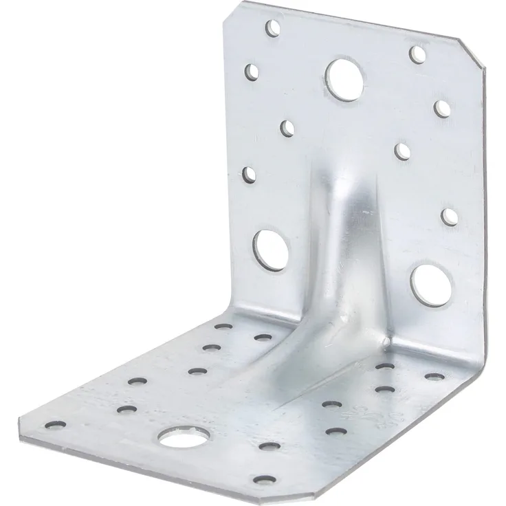 GAH Alberts Schwerlast-Winkel mit Sicke 105 x 105 x 90 mm | verzinkt | Lochplattenwinkel