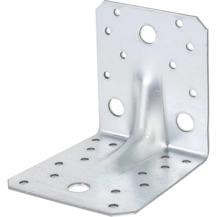 GAH Alberts Schwerlast-Winkel mit Sicke 105 x 105 x 90 mm | verzinkt | Lochplattenwinkel
