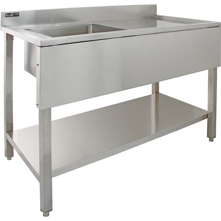 Edelstahl Spülbecken Gastrospüle 1 Becken links