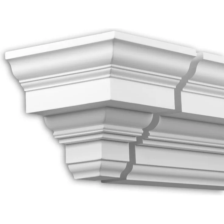 Profhome Decor - Stirnelement 432231 Fassadenstuck Zierelement Fassadenelement Zeitloses Klassisches Design weiß