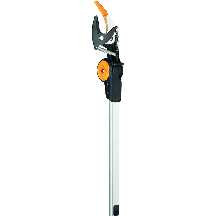 Fiskars PowerGear Teleskop-Schneidgiraffe UPX86 für frische Äste und Zweige, Antihaftbeschichtet, Stahlklinge-Aluminiumstiel, Länge 2,3 Schnittstärke 32 mm, Schwarz-Orange, 1023624 – Bild 3