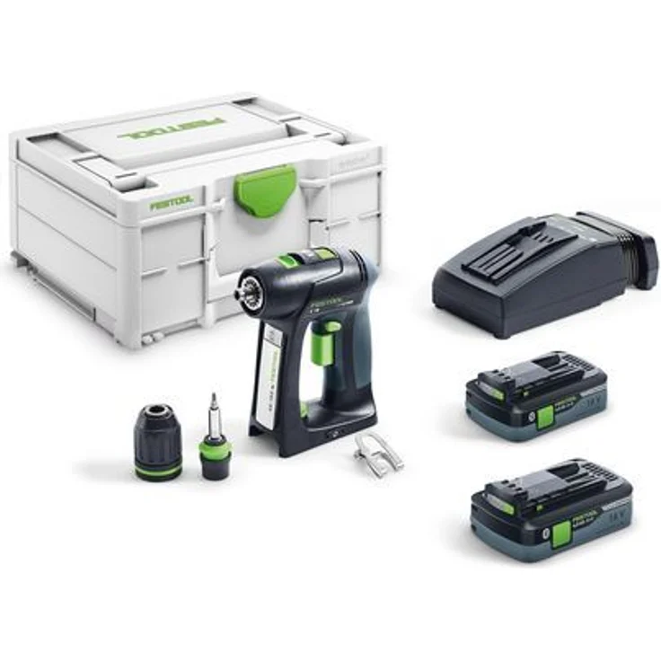 Festool C 18 HPC 4,0 I-Plus Akku-Bohrschrauber 18V 45Nm + Zubehör + 2x Akku 4Ah + Ladegerät + Koffer (576435) – Bild 1
