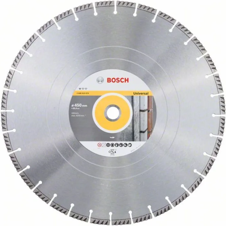 Bosch Professional Diamanttrennscheibe Standard für Universal (Beton und Mauerwerk, 450 x 25,40 mm, Zubehör Benzinsäge)