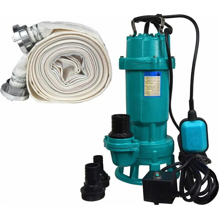 IBO - Schmutzwasserpumpe 20M Schlauch Storz C Kupplung Fäkalienpumpe 1100 W 18000 L-Std Tauchpumpe Abwasserpumpe