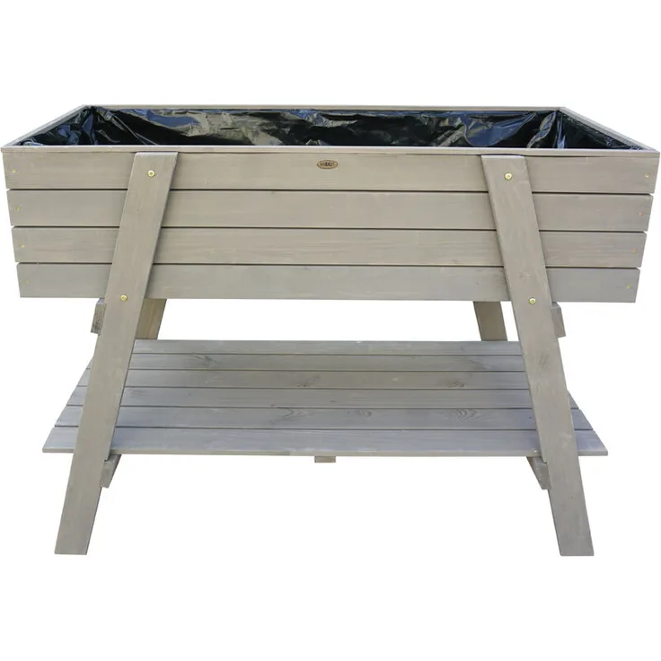 HABAU Hochbeet Alina, mit perforierter Folie, grau, 115 x 45 x 90 cm - Habau