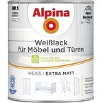 Alpina Weißlack für Möbel und Türen 750 ml, weiß, extra matt