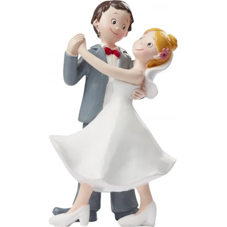 Hochzeitspaar tanzend Figur Deko Brautpaar Tortendeko Bräutigam Braut 15 cm