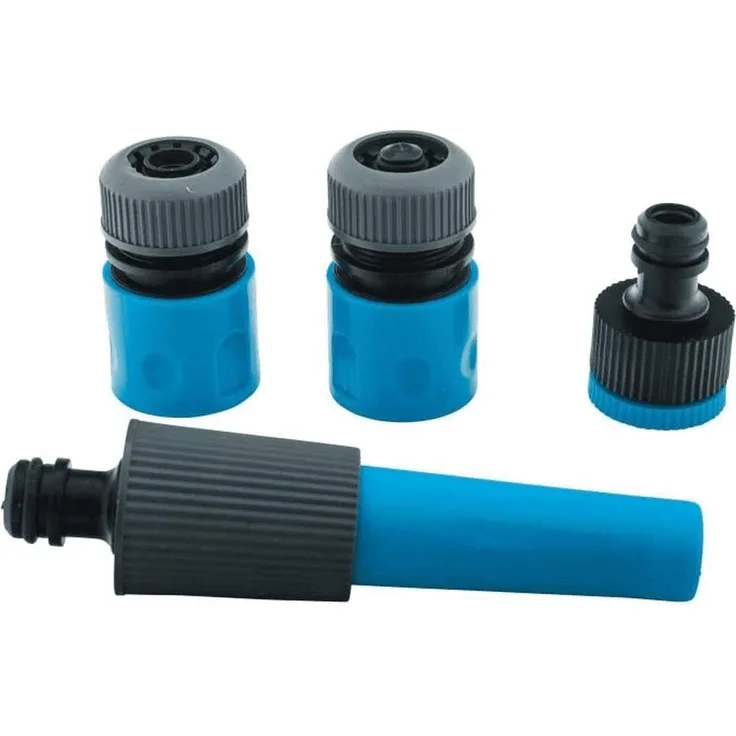 Rain Pro Garden 10079-Lanze mit 2 Verbindungsstücken 15 mm + Nase Robinet-Kit, schwarz/blau Bewässerungszubehör