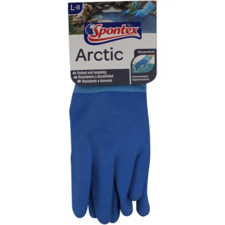 Spontex Arctic Arbeitshandschuhe, für grobe Arbeiten bei Nässe und Kälte, wasserdicht und langlebig, aus Naturlatex, Größe L, 1 Paar – Bild 1