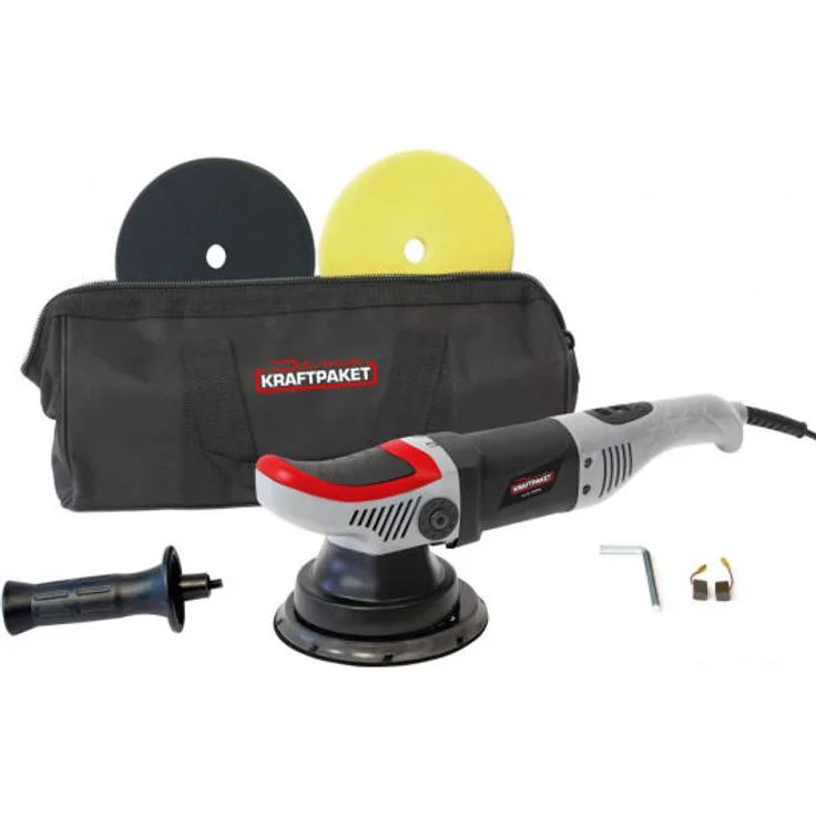Dino KRAFTPAKET 8mm-710W Exzenter Poliermaschine mit Zwangsrotation Stufenlos im Set 640247