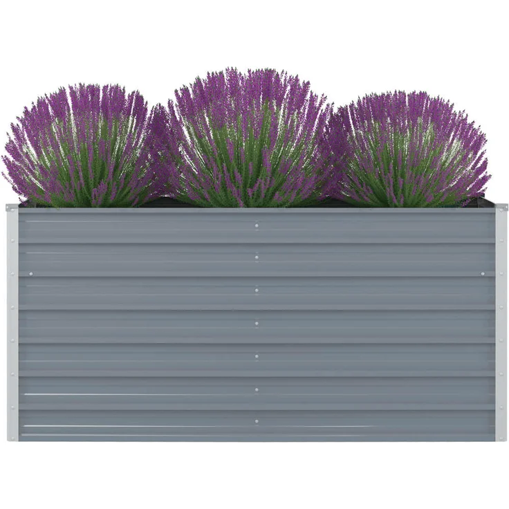 vidaXL Hochbeet 160 x 80 x 77 cm Verzinkter Stahl Grau – Bild 1