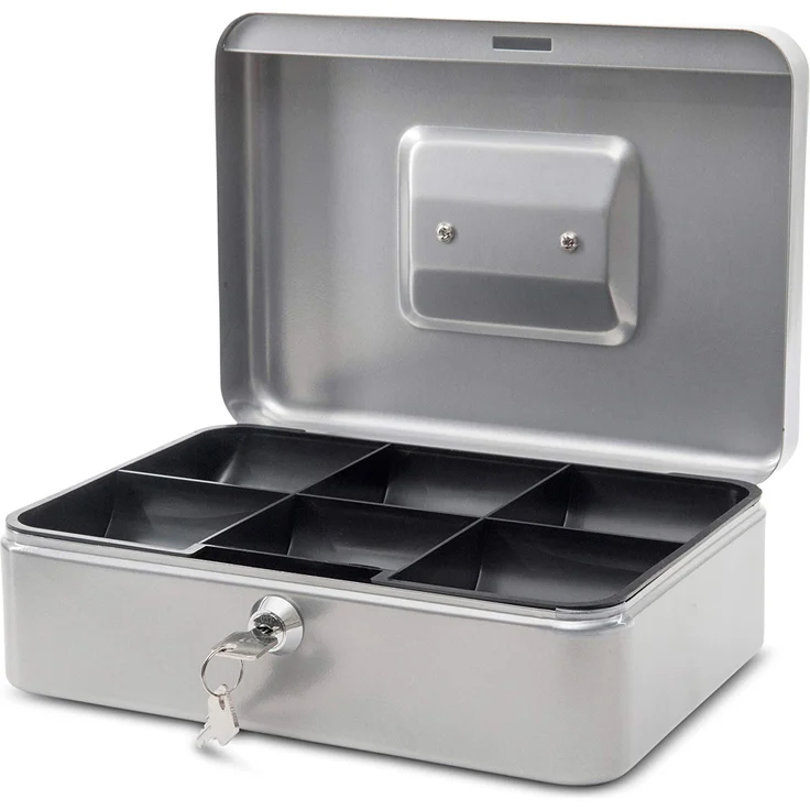 Maul Geldkassette 3, Silber, Herausnehmbarer Hartgeldeinsatz, 250 x 90 x 191 mm, 5611395, 1 Stück – Bild 1