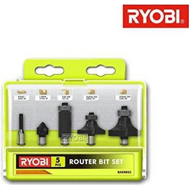 Ryobi 5132003828 Fräsersatz 5-teilig, für Kantenfräse und Oberfräse, Nutfräser, 1x Hohlkehlfräser, 2X Abrundfräser – RAKRBS5 - Preisvergleich