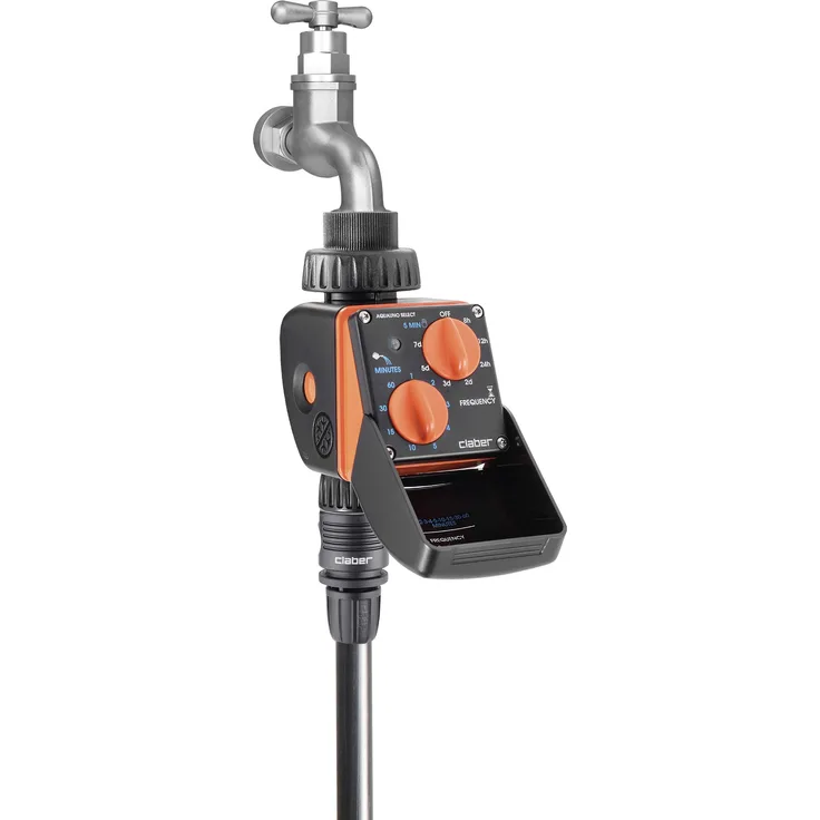 Claber 8423 Aquauno Select Elektronischer Wassercomputer, schwarz/orange/grau