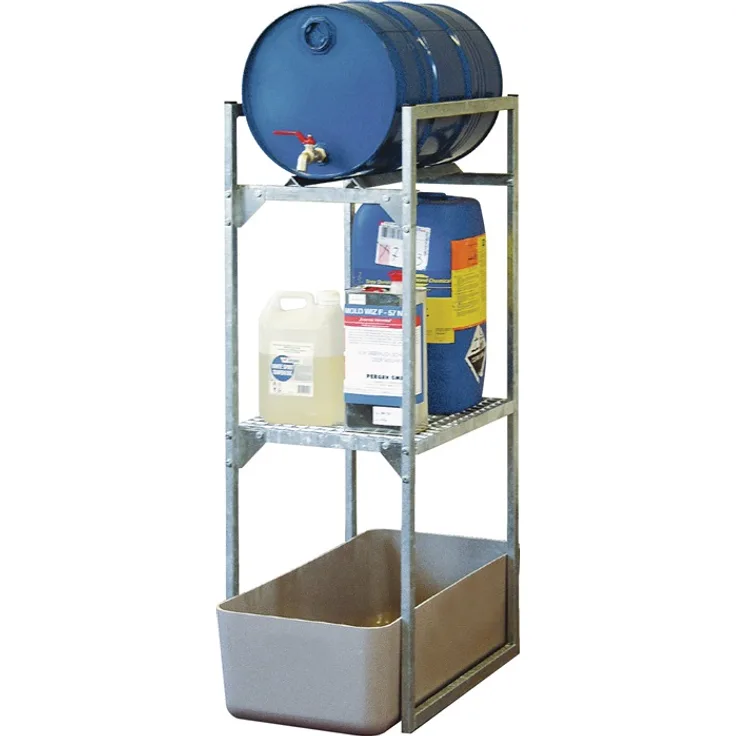 CEMO Fassregal B820xT450mm m.Fass-u.Gitterrostauflage