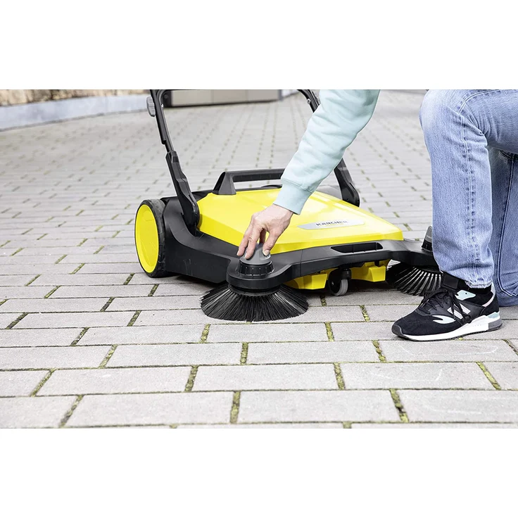Kärcher Kehrmaschine S 6 Twin 1.766-460.0 Max. Flächenleistung 2500 m²-h, Seitenbesen, Kehrbehälter 38 l, Arbeitsbreite 860 mm, ergonomisch Schubbügel, selbststehender Kehrbehälter – Bild 2