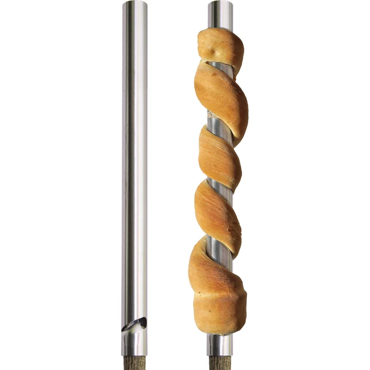 Take2 Grillspieße für Stockbrot, rostfreier Edelstahl, 4 Stück, silber, 20 cm lang – Bild 2