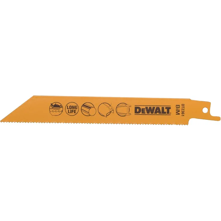 DeWalt BI-Metall Metallsäbelsägeblätter (Gesamtlänge: 152 mm, Zahnteilung: 1.8 mm, für schnelle Schnitte in Metallen, Blechen, Rohren und Profilen bis 3 mm) DT2361