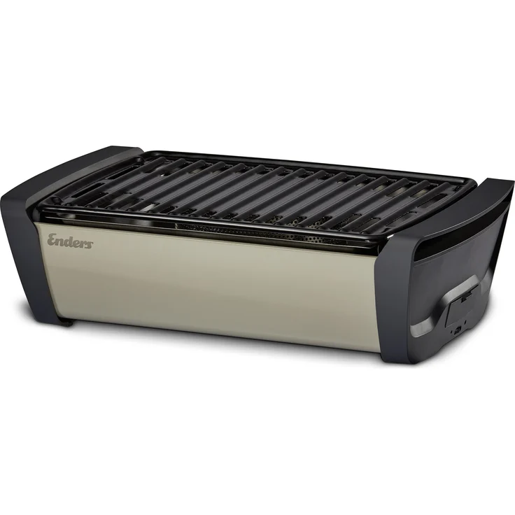 Enders 1363 Aurora raucharmer Tischgrill, kleiner mobiler Holzkohlegrill, Balkon-Grill, Picknick-Grill, Camping-Grill, Holzkohlegrill mit Belüftung, taupe – Bild 1