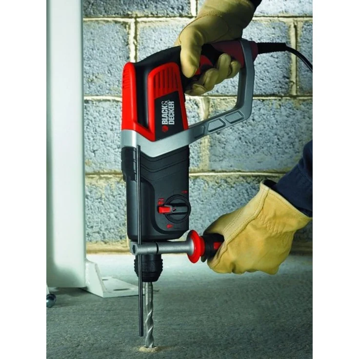 Black+Decker Pneumatischer Bohrhammer KD990KA Kraftvoller SDS-Bohrhammer mit Zweithandgriff und 2,4 J Schlagenergie zum Bohren, Hammerbohren & Meißeln 1 x Schlagbohrhammer 850 W – Bild 5